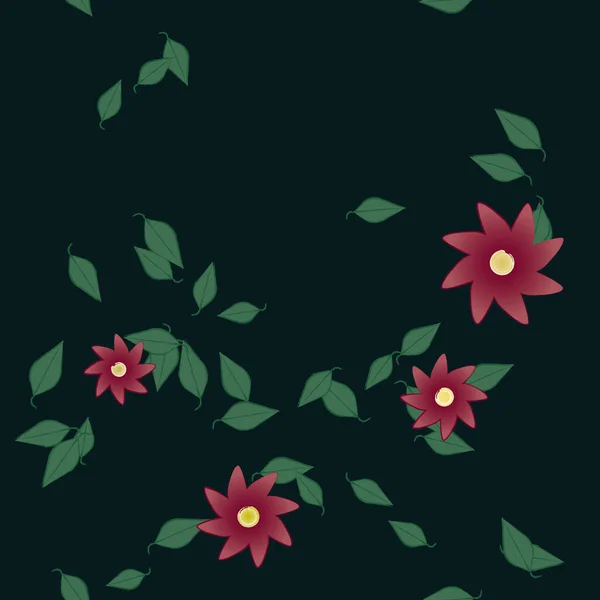 Rgad Blommig Bakgrund Med Blommor Vektor Illustration — Stock vektor