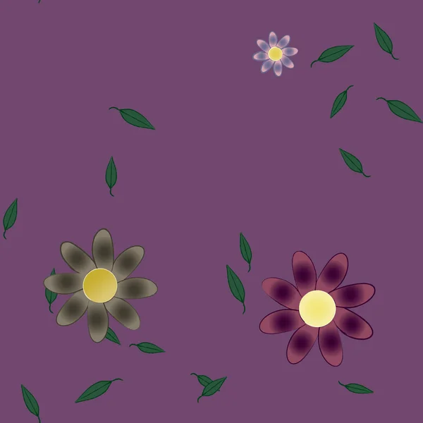 Follaje Flores Flores Florecen Fondo Pantalla Vector Ilustración — Archivo Imágenes Vectoriales