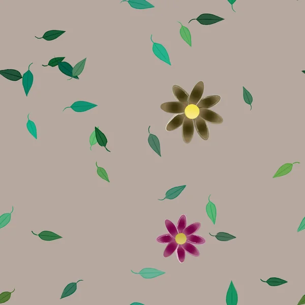 Feuillage Fleuri Papier Peint Fleuri Fleurs Illustration Vectorielle — Image vectorielle