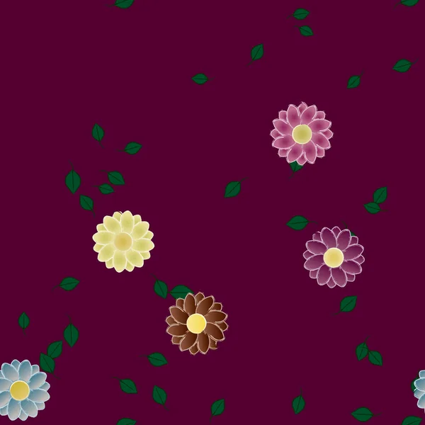 Кольоровий Квітковий Фон Квіти Векторні Ілюстрації — стоковий вектор