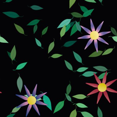 Çiçek yaprakları, çiçekler duvar kağıtları, vektör illüstrasyonları.