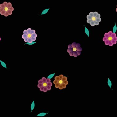 Renkli çiçek arkaplanı, çiçek vektör illüstrasyonu