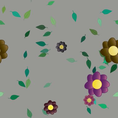 Botanik çiçekler arka plan, vektör illüstrasyonu