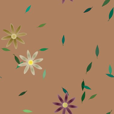 Çiçek yaprakları, çiçekler duvar kağıtları, vektör illüstrasyonları..