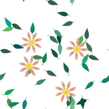 Çiçek yaprakları, çiçekler duvar kağıtları, vektör illüstrasyonları..