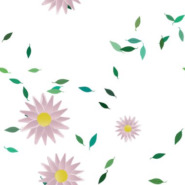 Çiçek yaprakları, çiçekler duvar kağıtları, vektör illüstrasyonları..