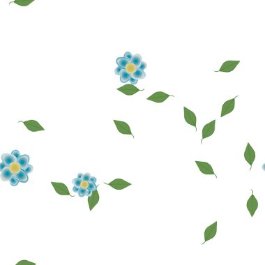 Kusursuz yaprak arkaplan, çiçekler çiçek açar duvar kağıdı, vektör illüstrasyonu