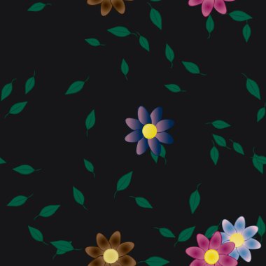 Çiçekler duvar kağıdı açar, vektör illüstrasyonu