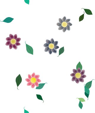 Botanik çiçekler arka plan, vektör illüstrasyonu