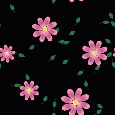 Çiçek yaprakları, çiçekler duvar kağıtları, vektör illüstrasyonları..