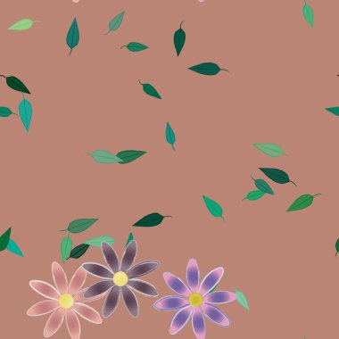 Çiçek yaprakları, çiçekler duvar kağıtları, vektör illüstrasyonları..