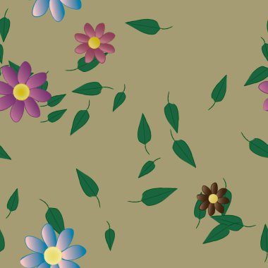 Çiçek yaprakları, çiçekler duvar kağıtları, vektör illüstrasyonları.