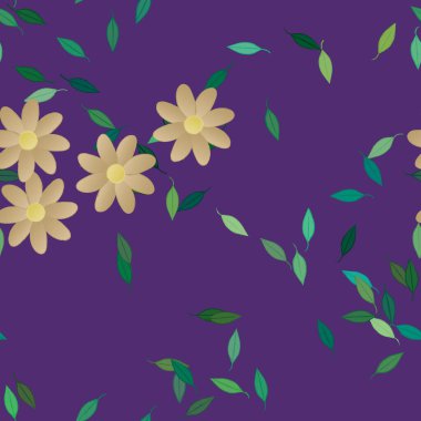 Çiçek yaprakları, çiçekler duvar kağıtları, vektör illüstrasyonları..