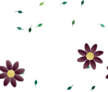 Çiçekler çiçek açan duvar kağıtları, çiçek açan yapraklar, vektör illüstrasyonu