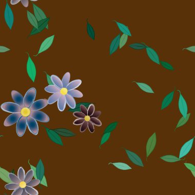 Çiçek yaprakları, çiçekler duvar kağıtları, vektör illüstrasyonları..