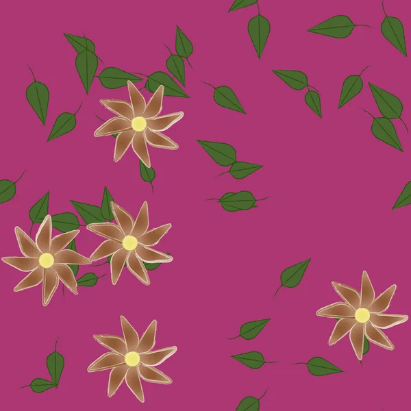 Feuillage Fleuri Papier Peint Fleuri Fleurs Illustration Vectorielle — Image vectorielle