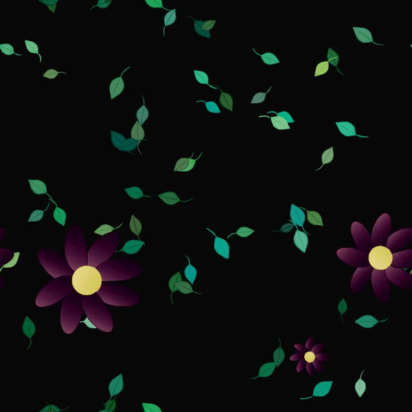 Flores Florecen Fondo Pantalla Follaje Flor Vector Ilustración — Vector de stock