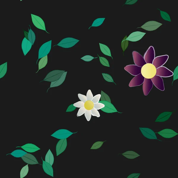 Seamless Blossom Foliage Background Flowers Bloom Wallpaper Vector Illustration — Stock Vector