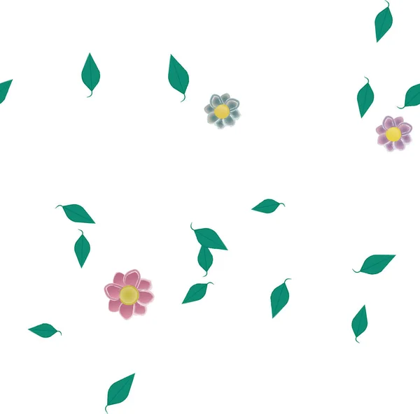 Feuillage Fleuri Papier Peint Fleuri Fleurs Illustration Vectorielle — Image vectorielle