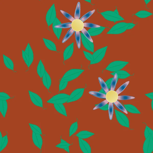 Flowers Bloom Wallpaper Blossom Foliage Vector Illustration — Stock Vector