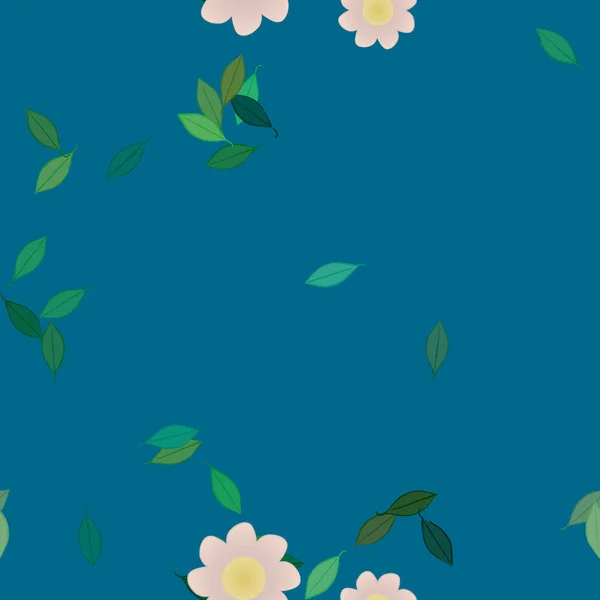 Bloesem Gebladerte Bloemen Bloei Behang Vector Illustratie — Stockvector