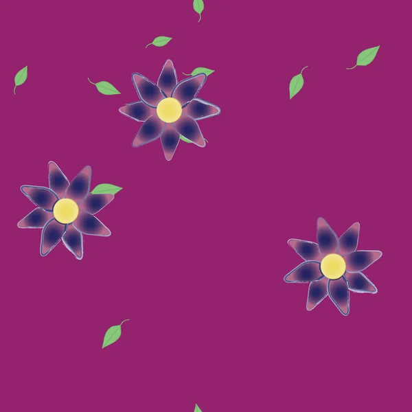 Feuillage Fleuri Papier Peint Fleuri Fleurs Illustration Vectorielle — Image vectorielle