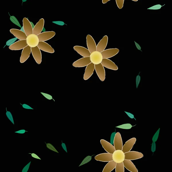 Follaje Flores Flores Florecen Fondo Pantalla Vector Ilustración — Archivo Imágenes Vectoriales