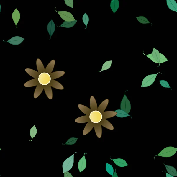 Flores Florecen Fondo Pantalla Follaje Flor Vector Ilustración — Archivo Imágenes Vectoriales