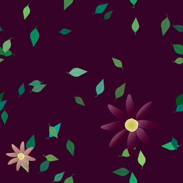 Follaje Flores Flores Florecen Fondo Pantalla Vector Ilustración — Archivo Imágenes Vectoriales