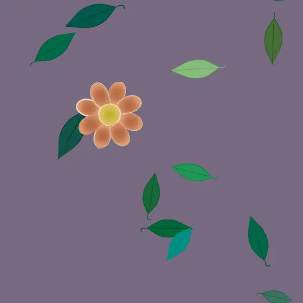 Follaje Flores Flores Florecen Fondo Pantalla Vector Ilustración — Vector de stock