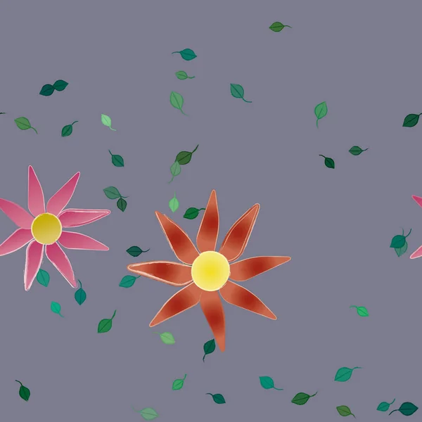 Λουλούδια Ανθίζουν Ταπετσαρία Διανυσματική Απεικόνιση — Διανυσματικό Αρχείο