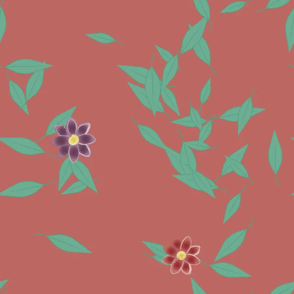 Farbigen Floralen Hintergrund Mit Blumen Vektorillustration — Stockvektor