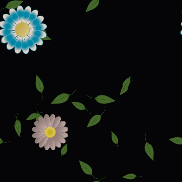 Flores Florecen Fondo Pantalla Follaje Flor Vector Ilustración — Vector de stock