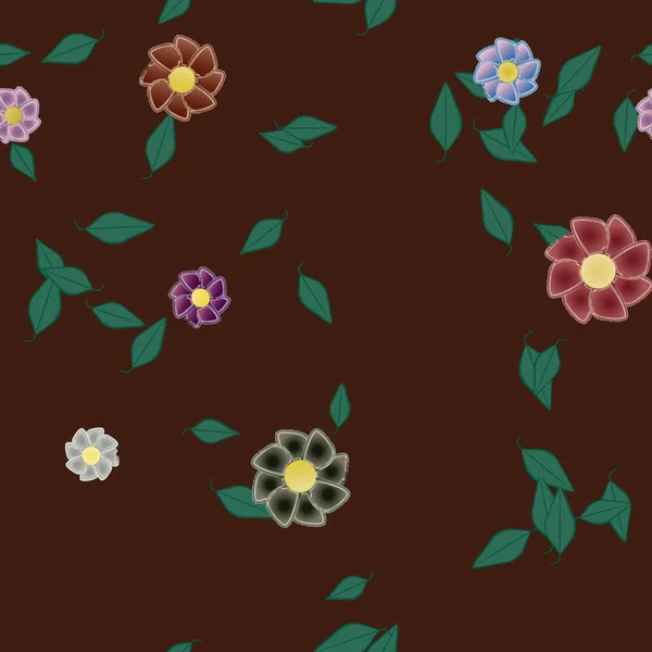 Farbigen Floralen Hintergrund Mit Blumen Vektorillustration — Stockvektor