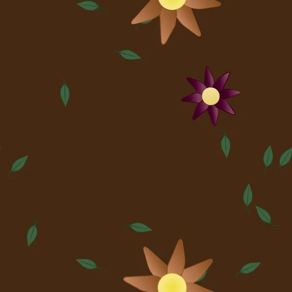 Follaje Flores Flores Florecen Fondo Pantalla Vector Ilustración — Vector de stock