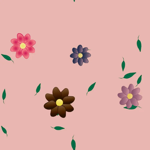 Flores Florecen Fondo Pantalla Vector Ilustración — Archivo Imágenes Vectoriales