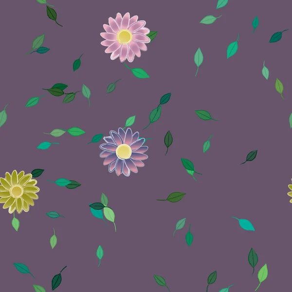 Blühendes Laub Blumen Blühen Tapete Vektorillustration — Stockvektor