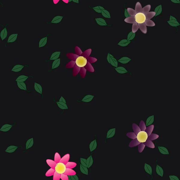 Fundo Floral Colorido Com Flores Ilustração Vetorial — Vetor de Stock