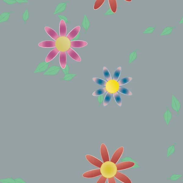 Warna Bunga Latar Belakang Dengan Bunga Vektor Ilustrasi - Stok Vektor