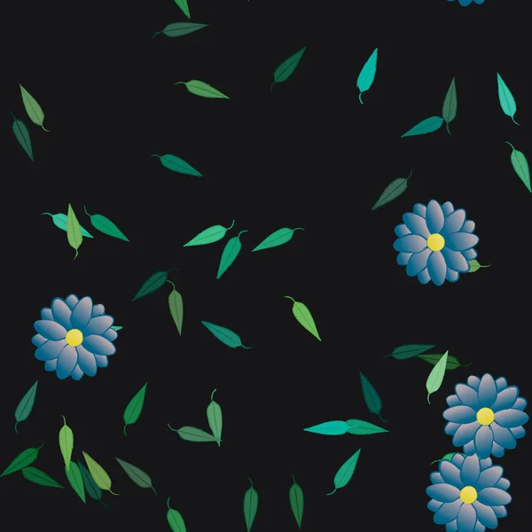 Flowers Bloom Wallpaper Blossom Foliage Vector Illustration — Stock Vector