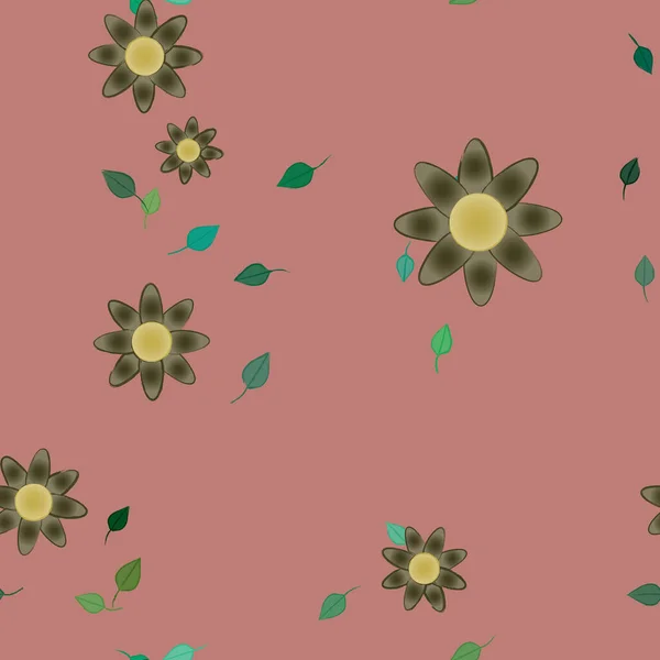 Flores Botánicas Fondo Ilustración Vectorial — Vector de stock