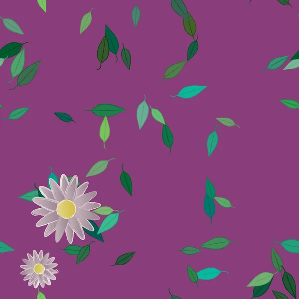 Fond Feuillage Sans Couture Fleurs Fleur Papier Peint Illustration Vectorielle — Image vectorielle