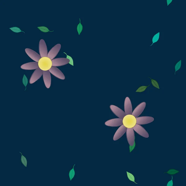 Follaje Flores Flores Florecen Fondo Pantalla Vector Ilustración — Vector de stock