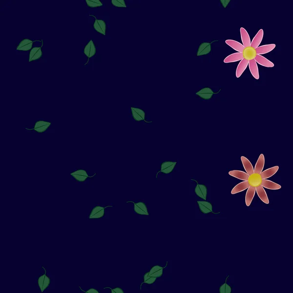 Flores Florecen Fondo Pantalla Follaje Flor Vector Ilustración — Archivo Imágenes Vectoriales