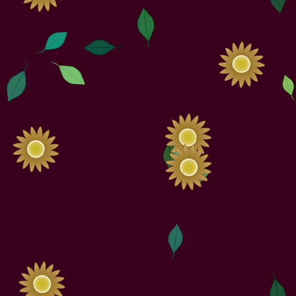 Follaje Flores Flores Florecen Fondo Pantalla Vector Ilustración — Archivo Imágenes Vectoriales