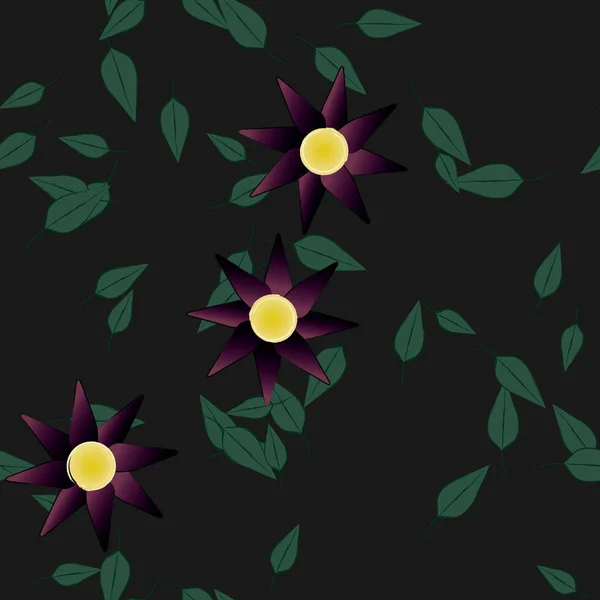 Bloesem Gebladerte Bloemen Bloei Behang Vector Illustratie — Stockvector