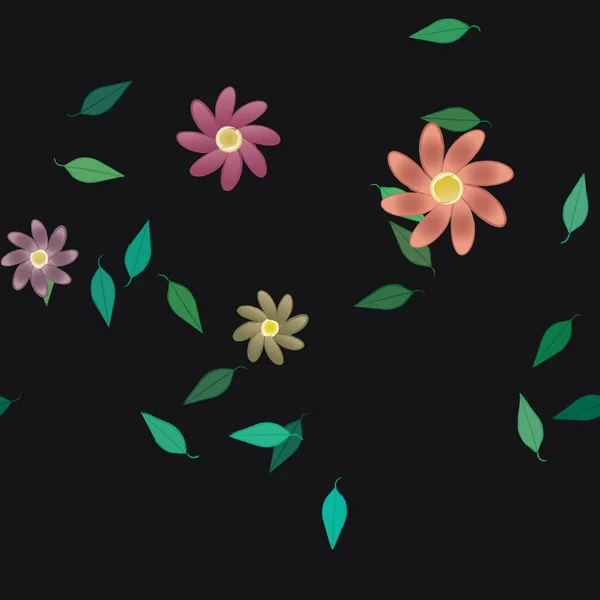 Fundo Flores Botânicas Ilustração Vetorial — Vetor de Stock