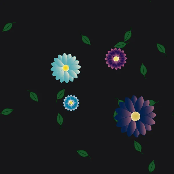 Flores Botánicas Fondo Ilustración Vectorial — Vector de stock