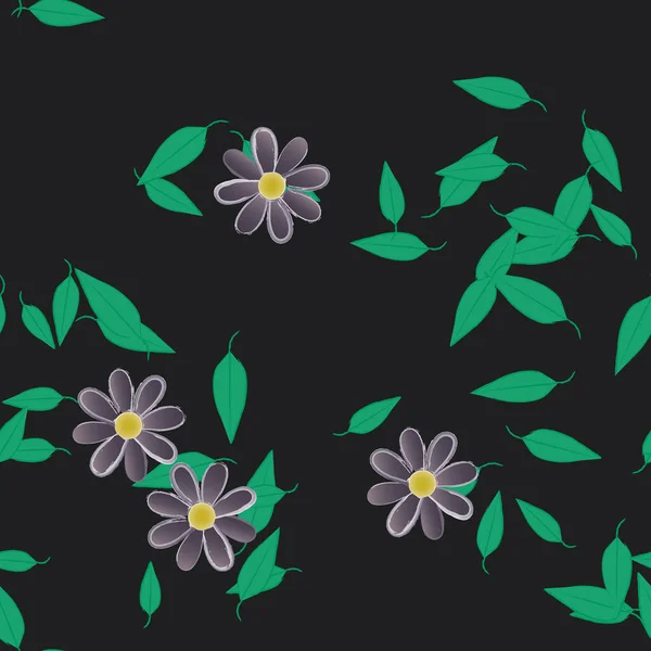Çiçekler Çiçek Açan Duvar Kağıtları Çiçek Açan Yapraklar Vektör Illüstrasyonu — Stok Vektör