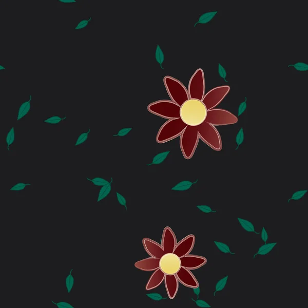 Flores Botánicas Fondo Ilustración Vectorial — Archivo Imágenes Vectoriales